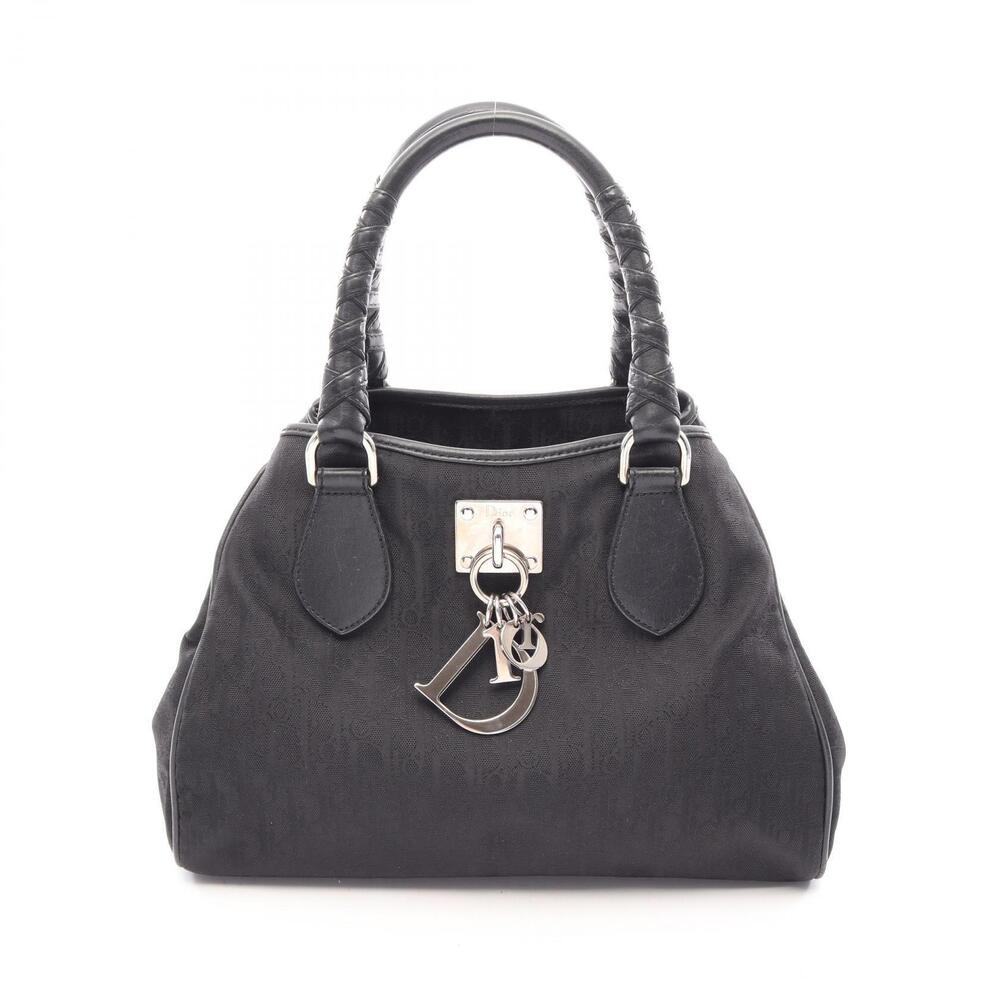 Christian Dior Lovely Trotter Tote Bag Leather Black
